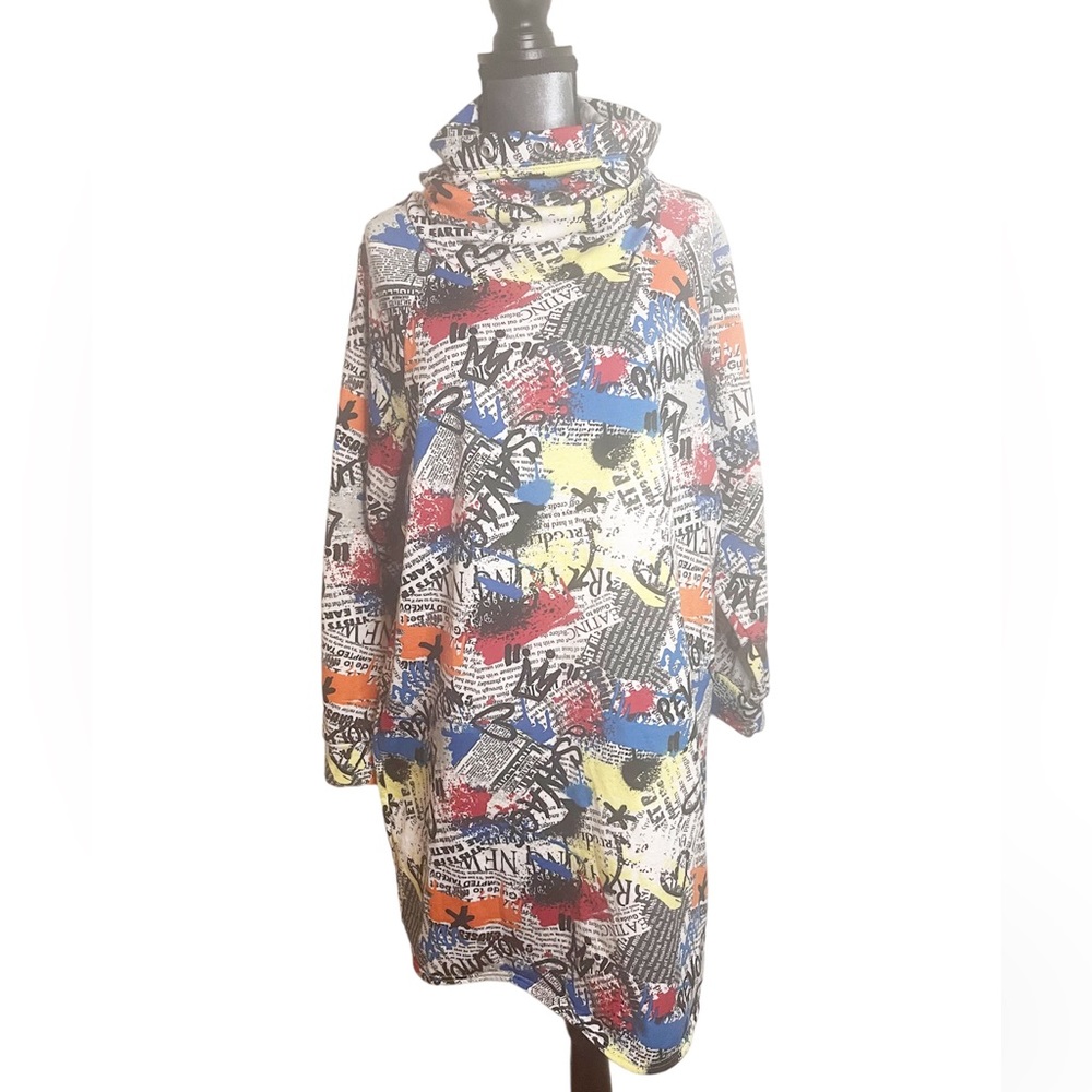 Almost Famous Graffiti Jersey Dress 3X